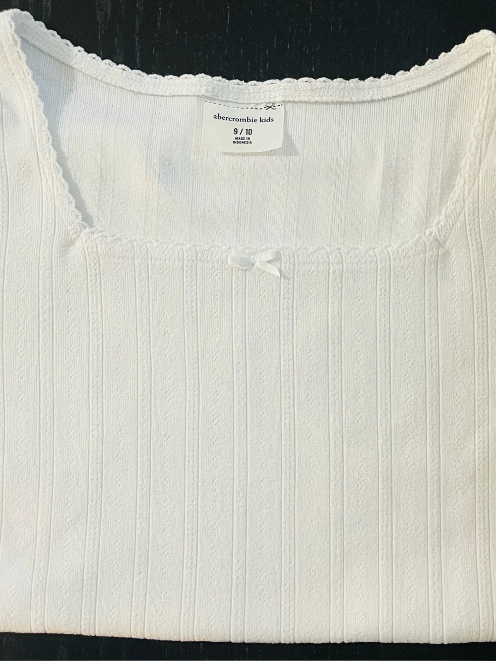 abercrombie kids White Ribbed Short Sleeve Scoop Neck Tee